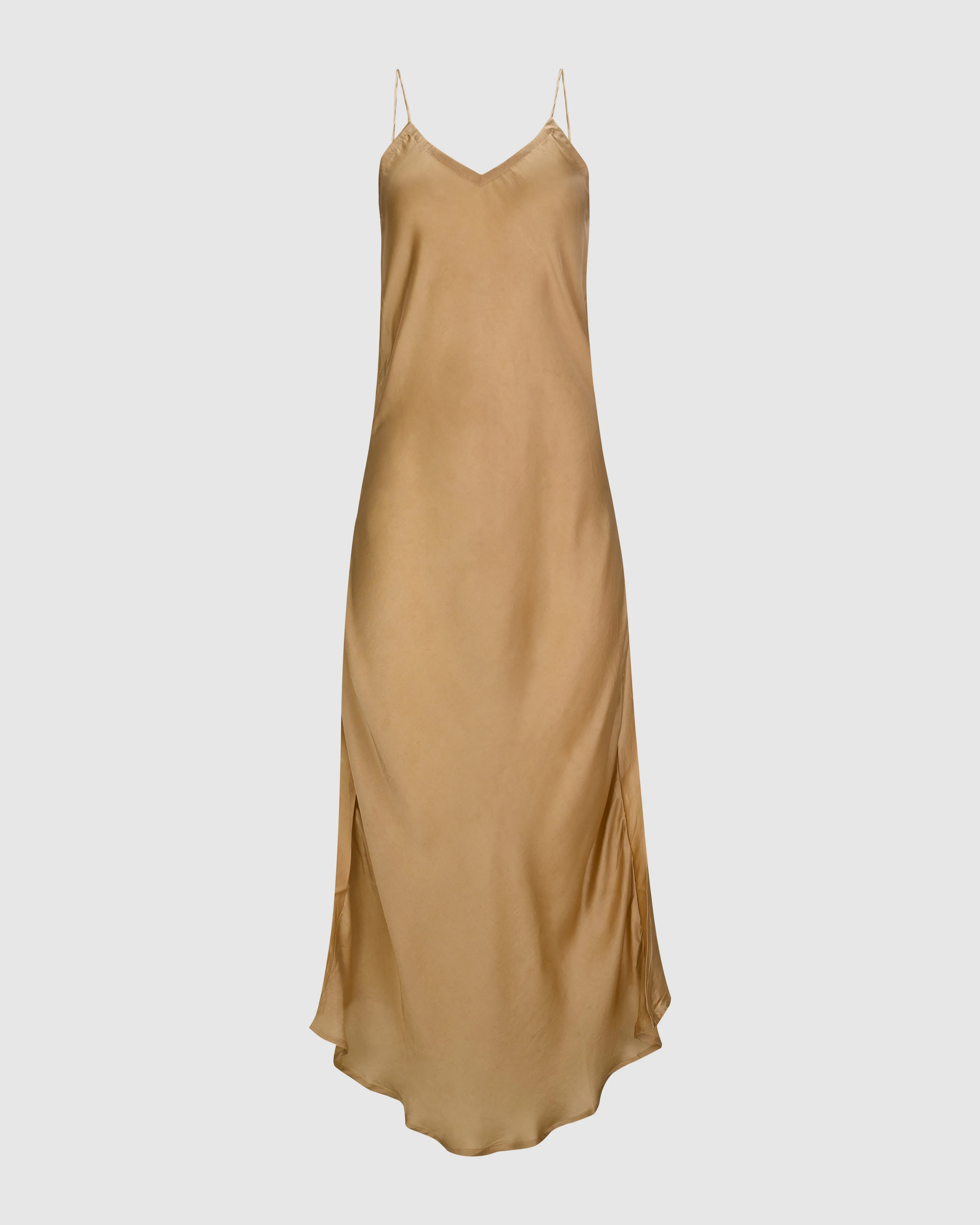 ROSE SILK SLIP DRESS IN GOLD