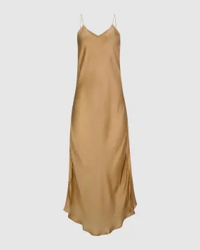 ROSE SILK SLIP DRESS IN GOLD