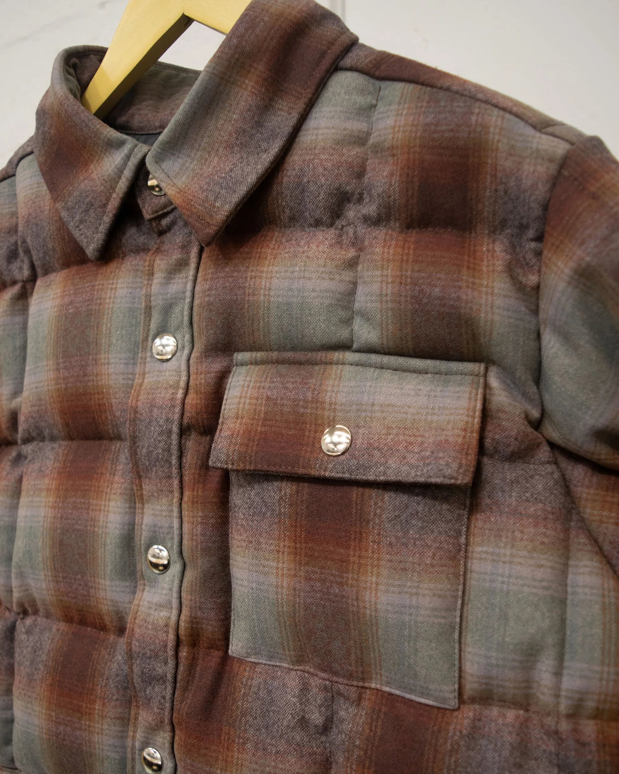 Sample Series | Down Shirt | Wool Plaid Grunge Ombre