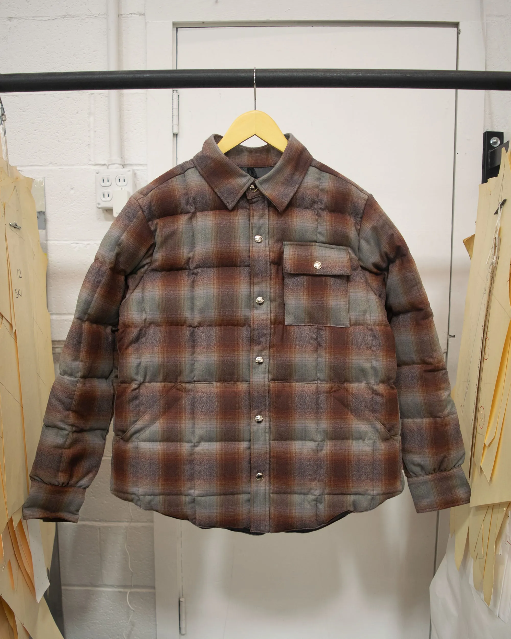 Sample Series | Down Shirt | Wool Plaid Grunge Ombre