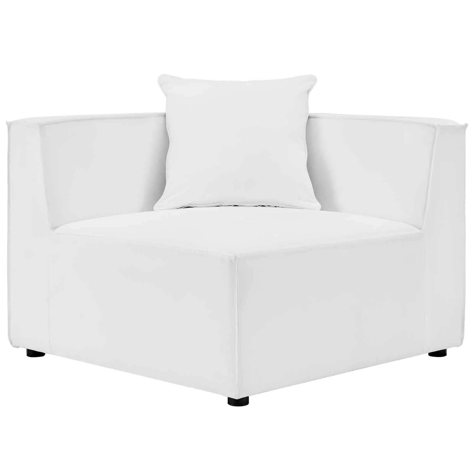 Saybrook Outdoor Patio Upholstered 5-Piece Sectional Sofa White EEI-4384-WHI