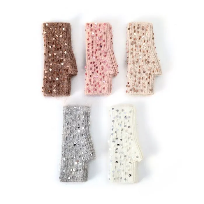 Scatter Sequin Fingerless Gloves