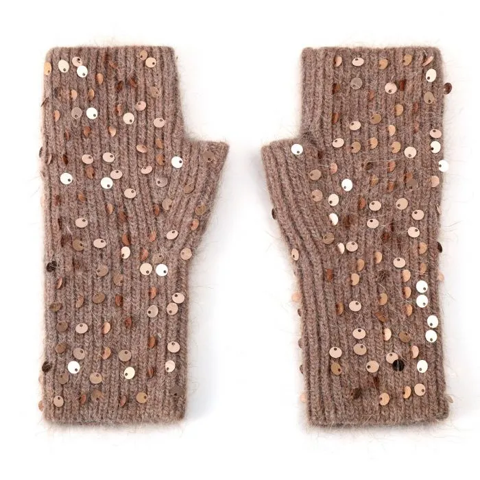 Scatter Sequin Fingerless Gloves