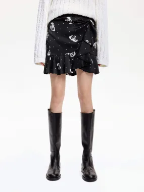 Silk Blend Twist Skirt