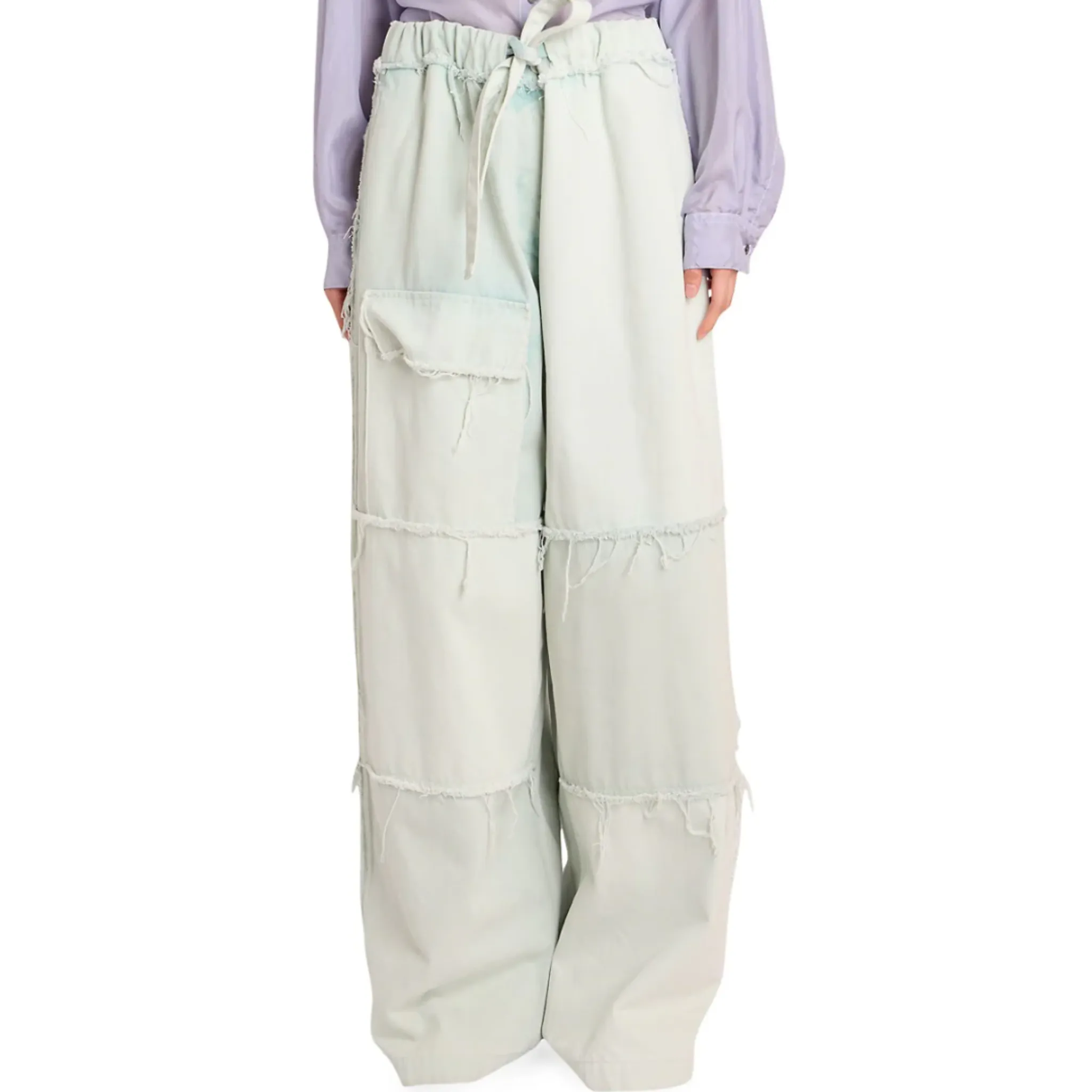 STONE WASHED FRAYED DENIM