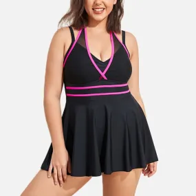 Stylish Halter Neck Plus-Size One-Piece Summer Swimdress