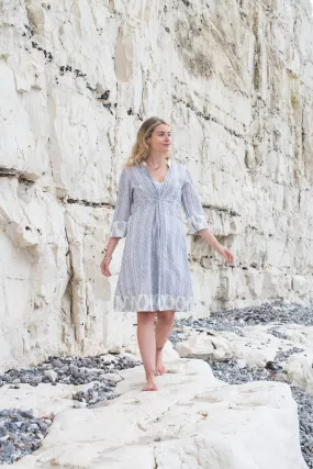 Sufiana Dress Hand Block Printed with Slip in Pure Cotton - Limited Edition A Few Pieces Left! Was £89 Now Only £45!
