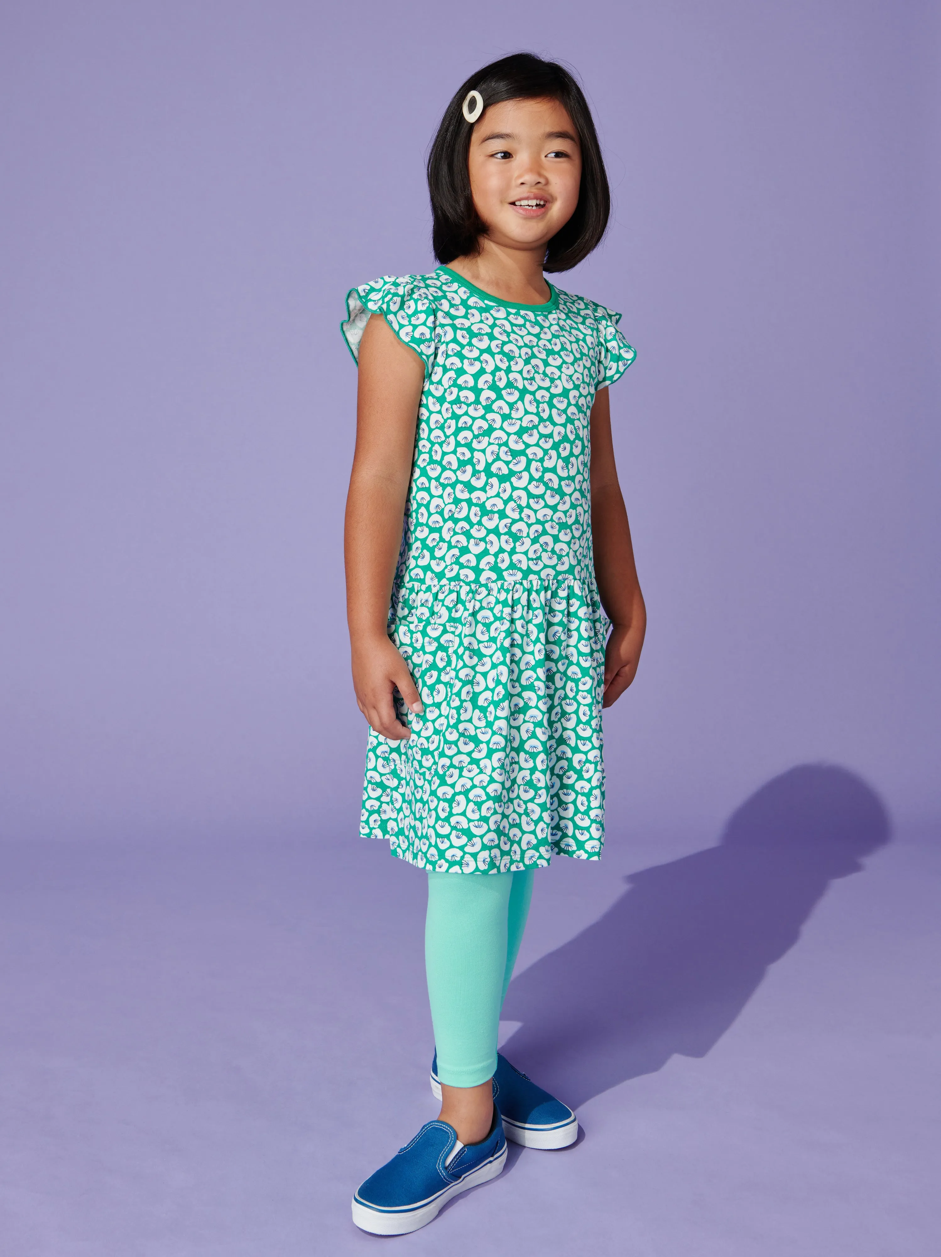 Tea Flutter Sleeve Pocket Dress