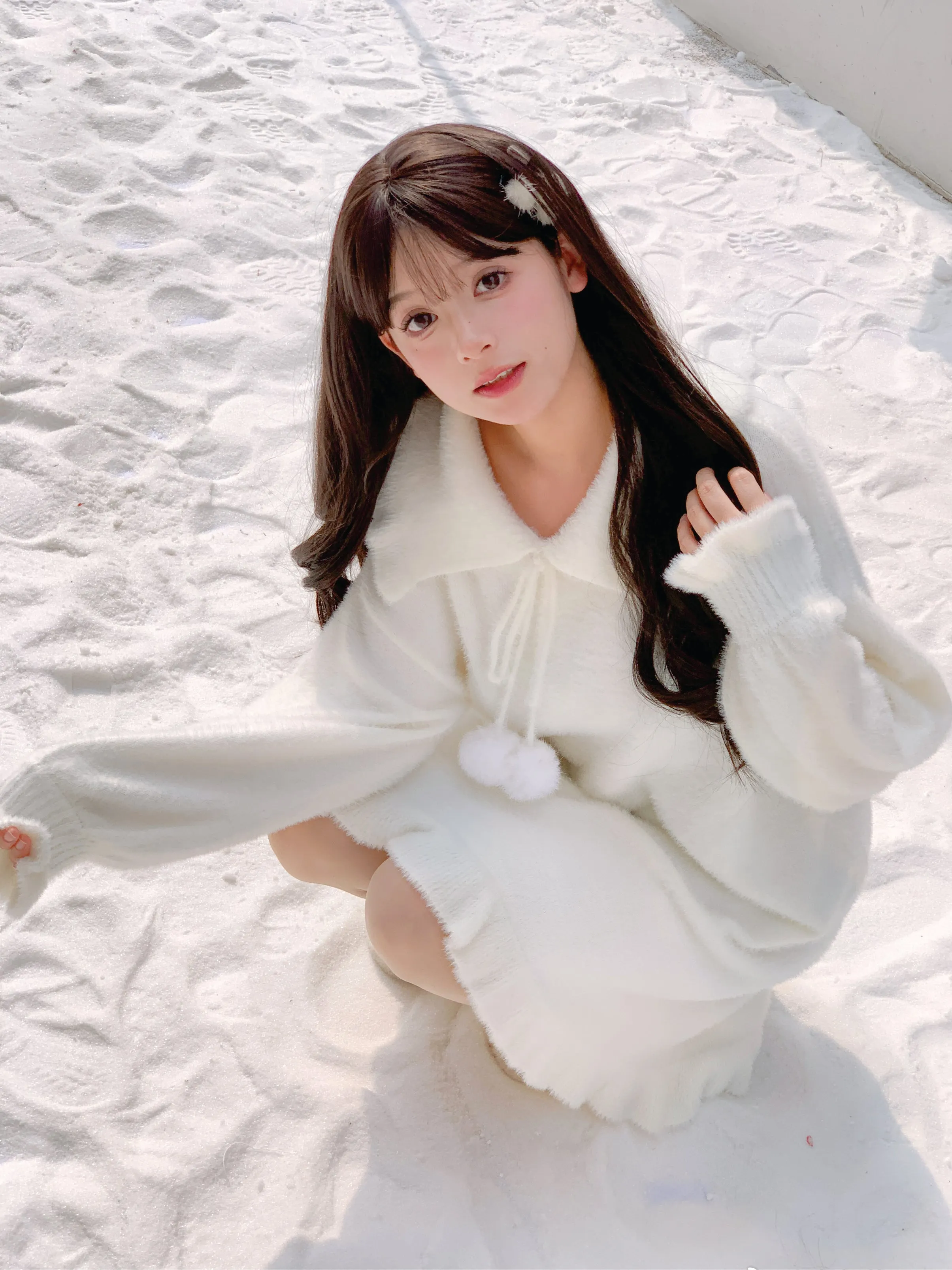 The First Snow Imitation Mink Knit Cozy Dress