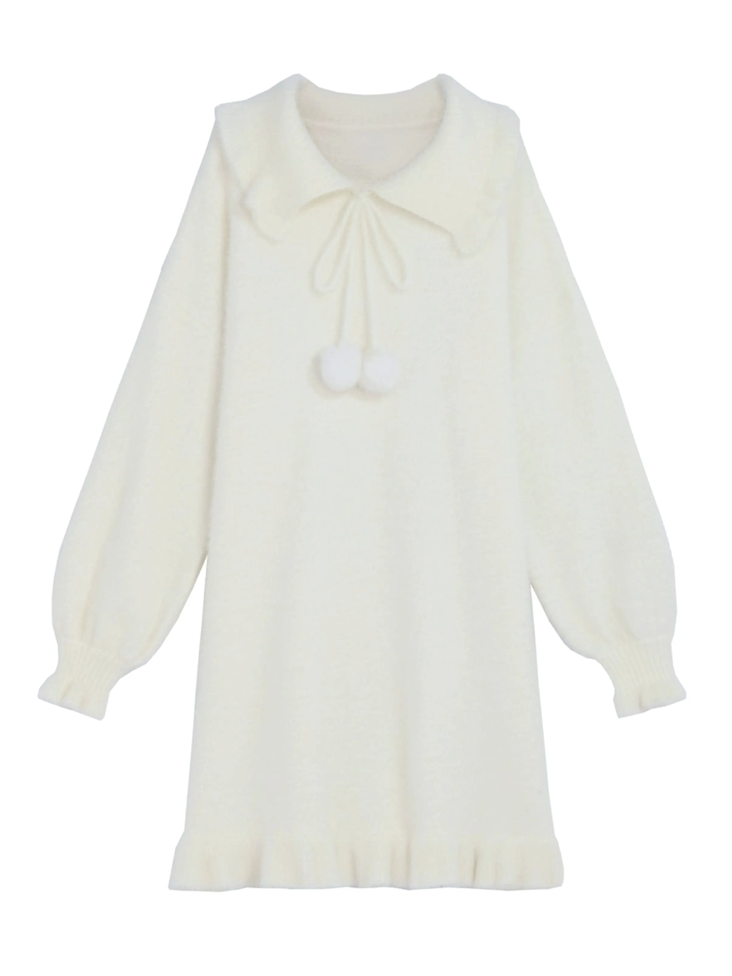 The First Snow Imitation Mink Knit Cozy Dress