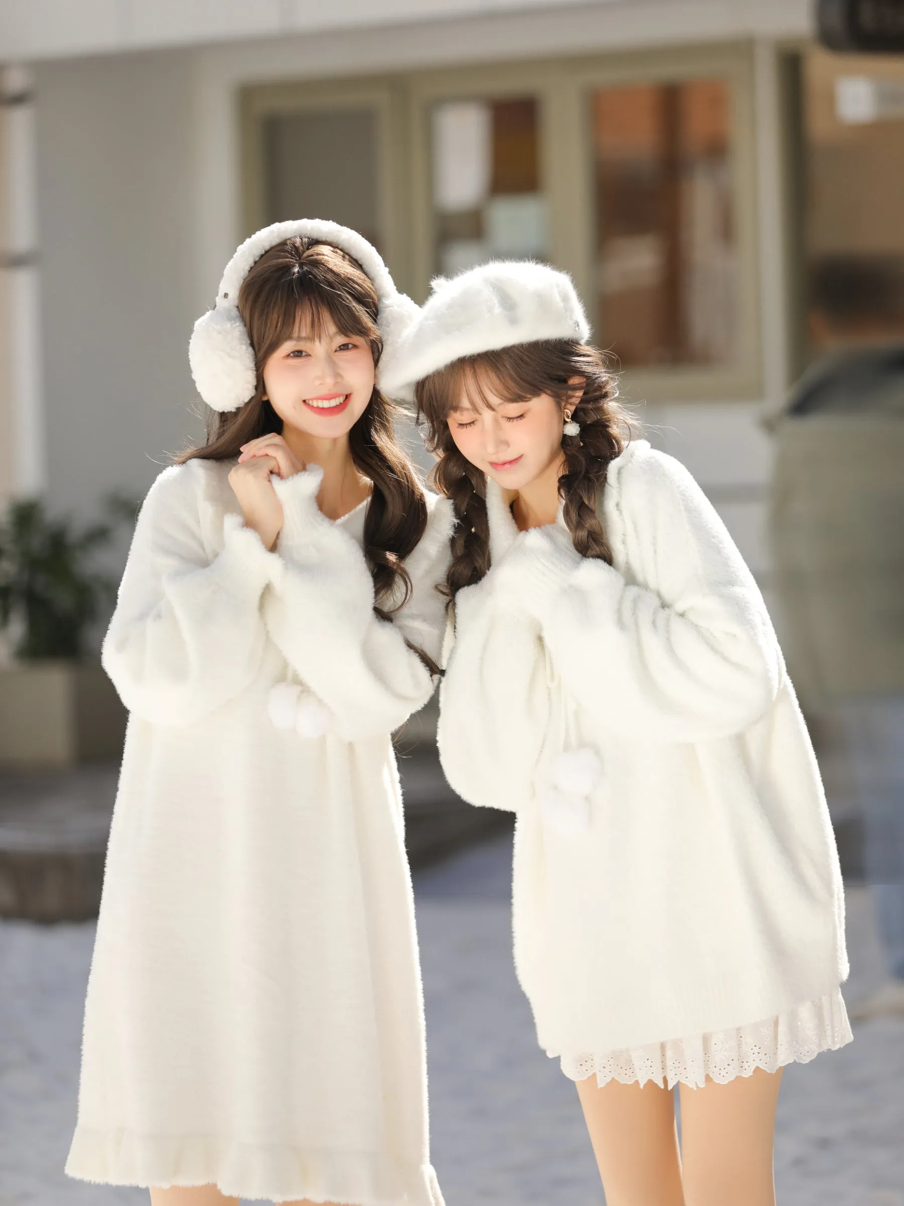 The First Snow Imitation Mink Knit Cozy Dress