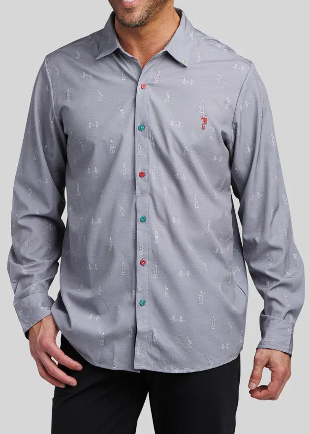 'Tis The Season Men's Long Sleeve Button Down
