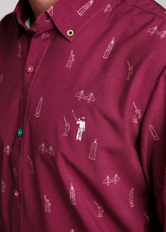 'Tis The Season Men's Long Sleeve Button Down