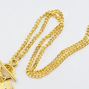 Treasure Jewels Crystal Heart and Cross Charm Necklace