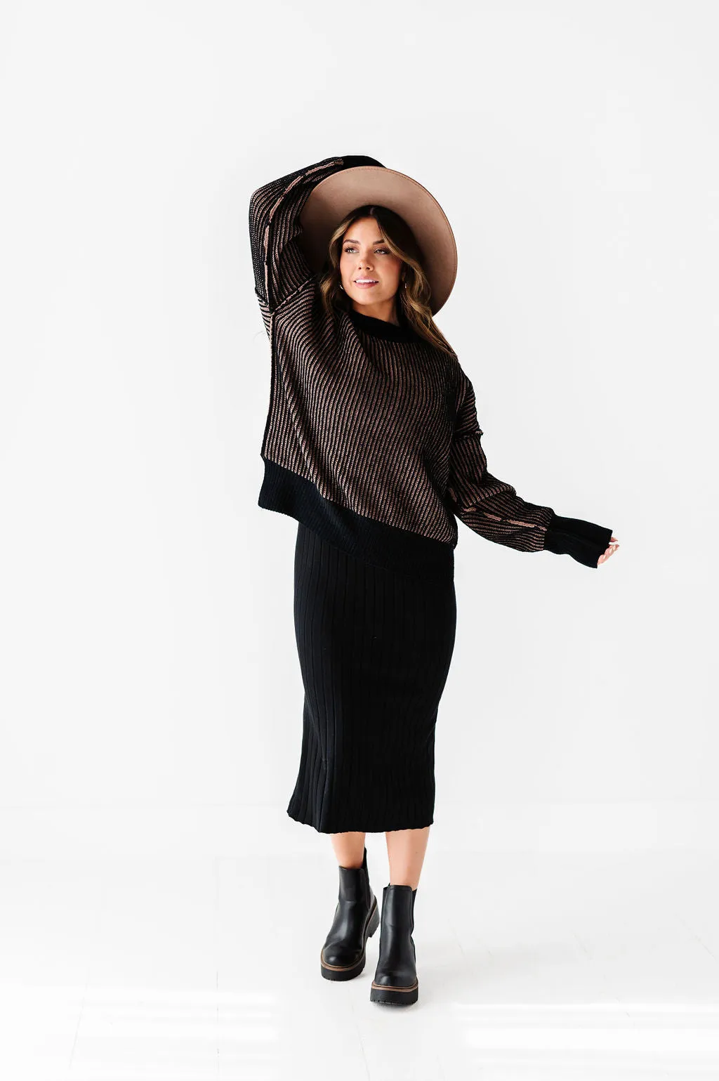 Willow Sweater Dress in Black - Size X-Large & 1X Left