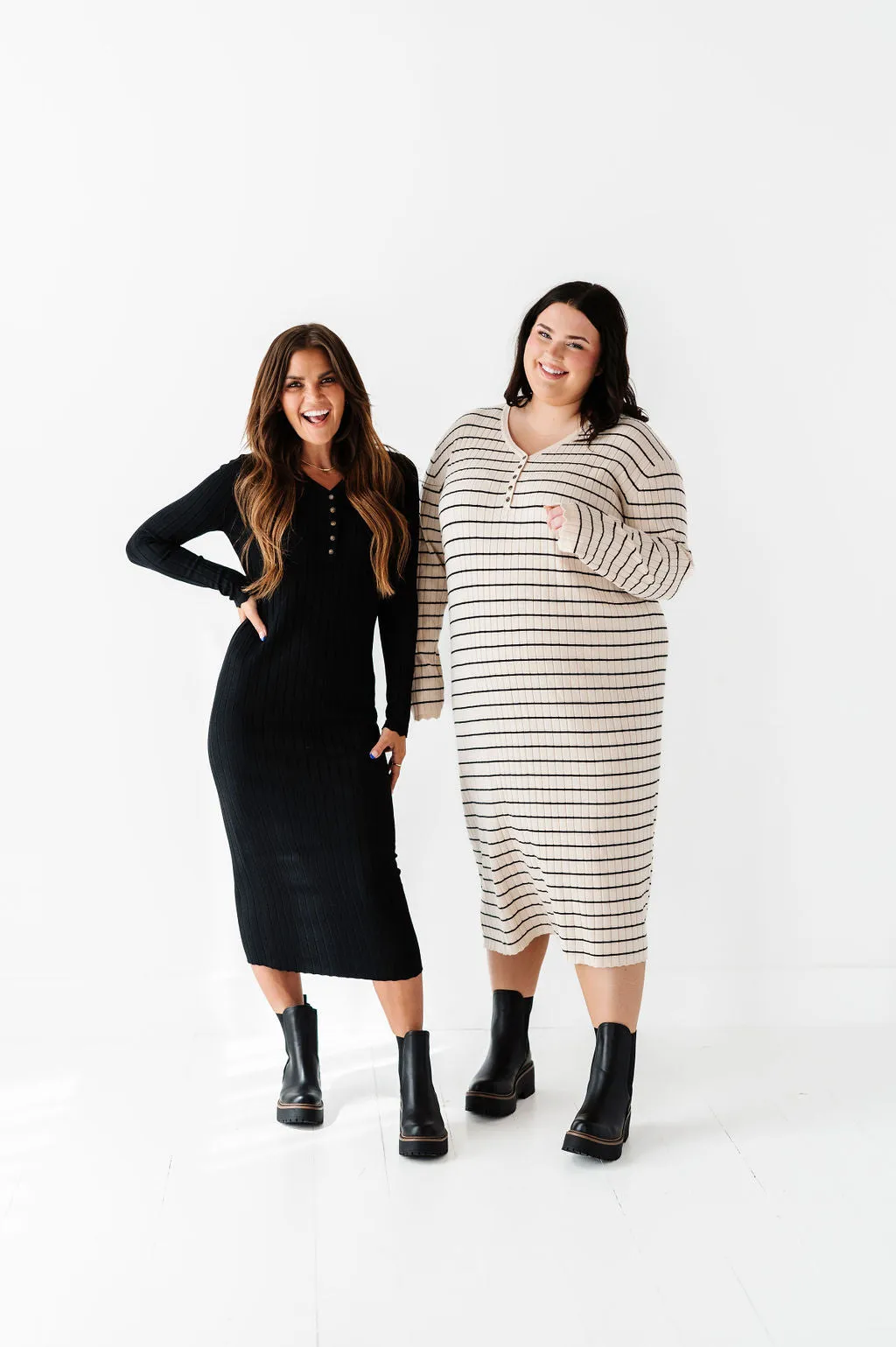 Willow Sweater Dress in Black - Size X-Large & 1X Left