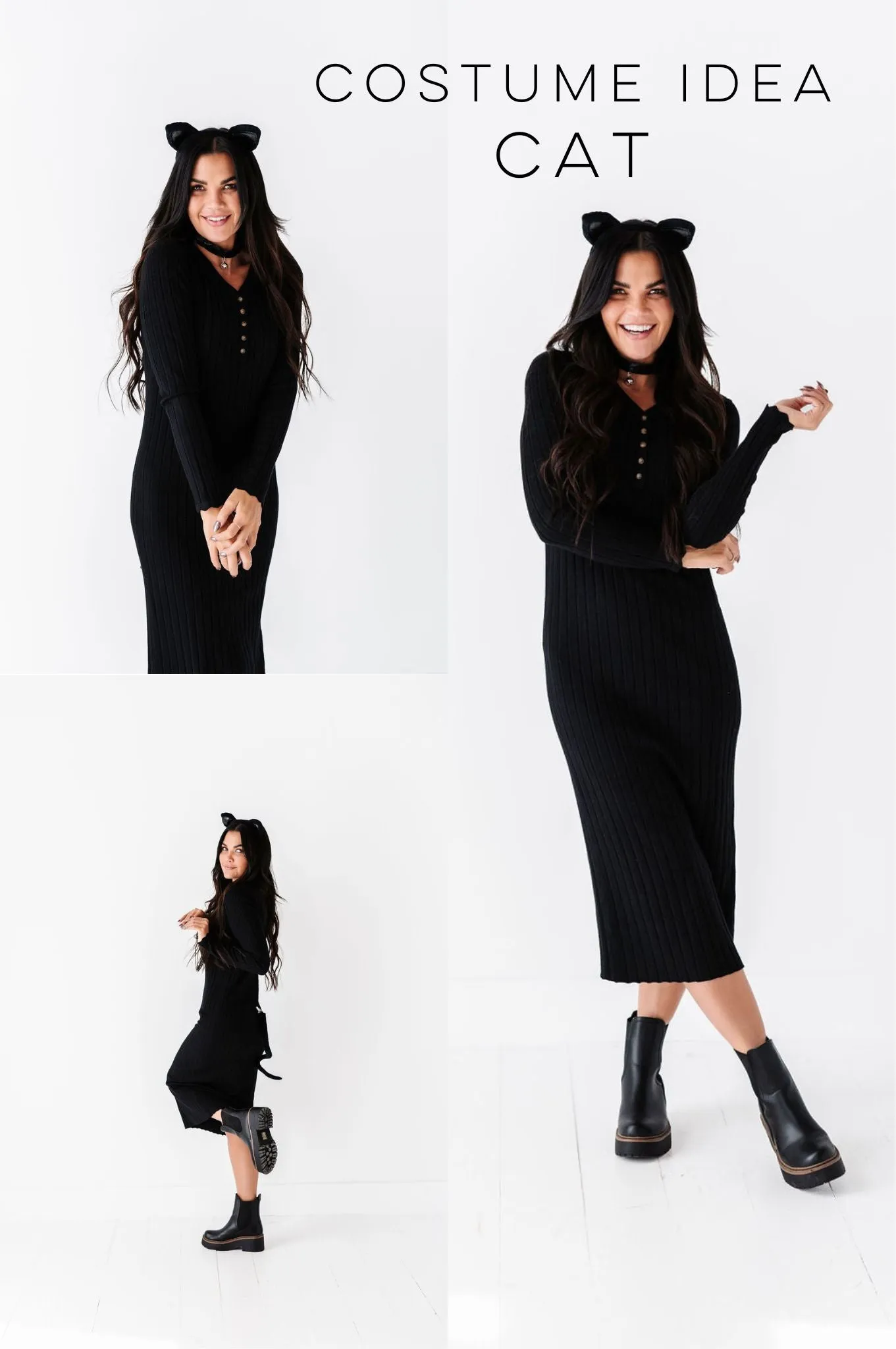 Willow Sweater Dress in Black - Size X-Large & 1X Left