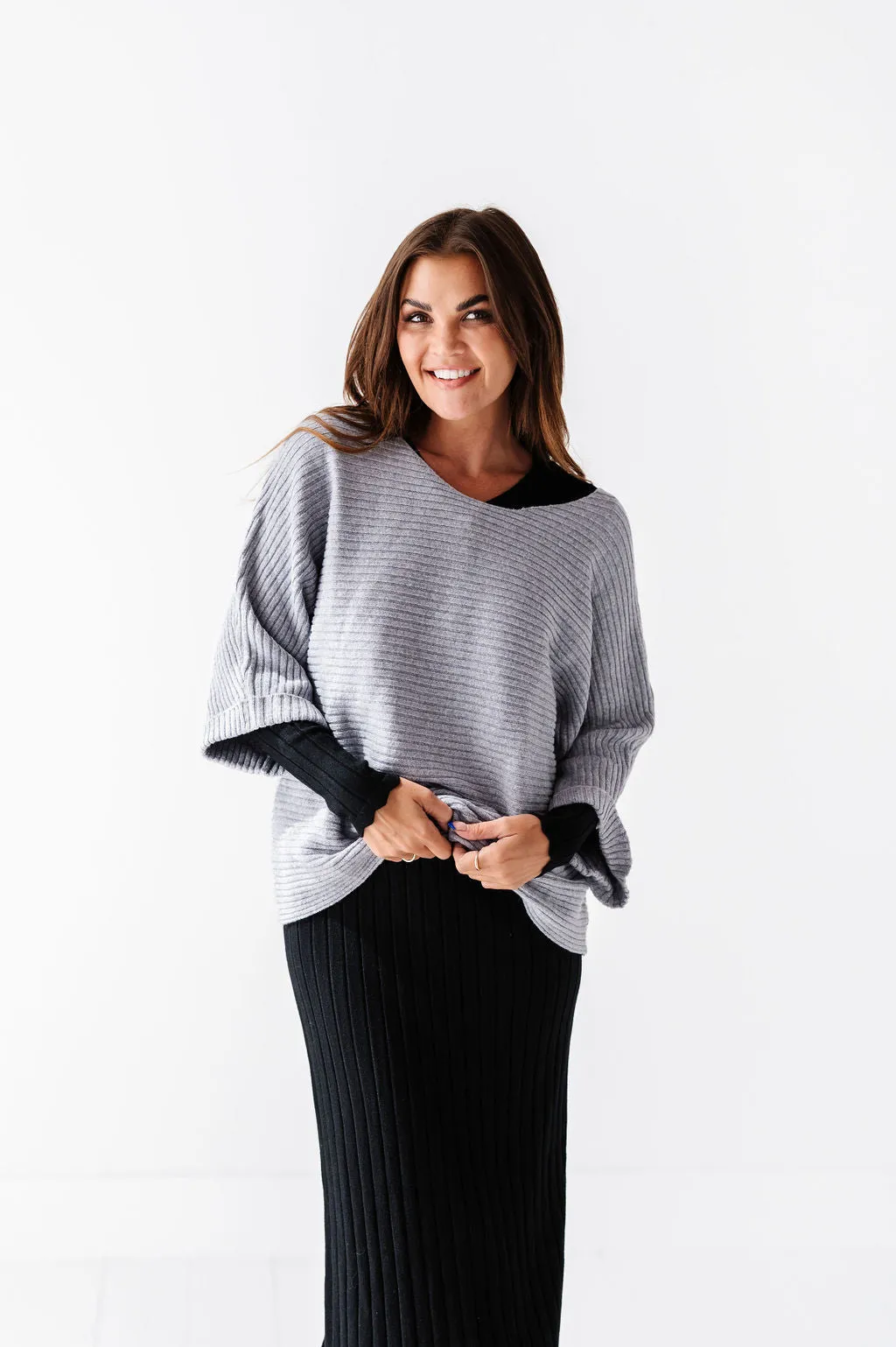 Willow Sweater Dress in Black - Size X-Large & 1X Left