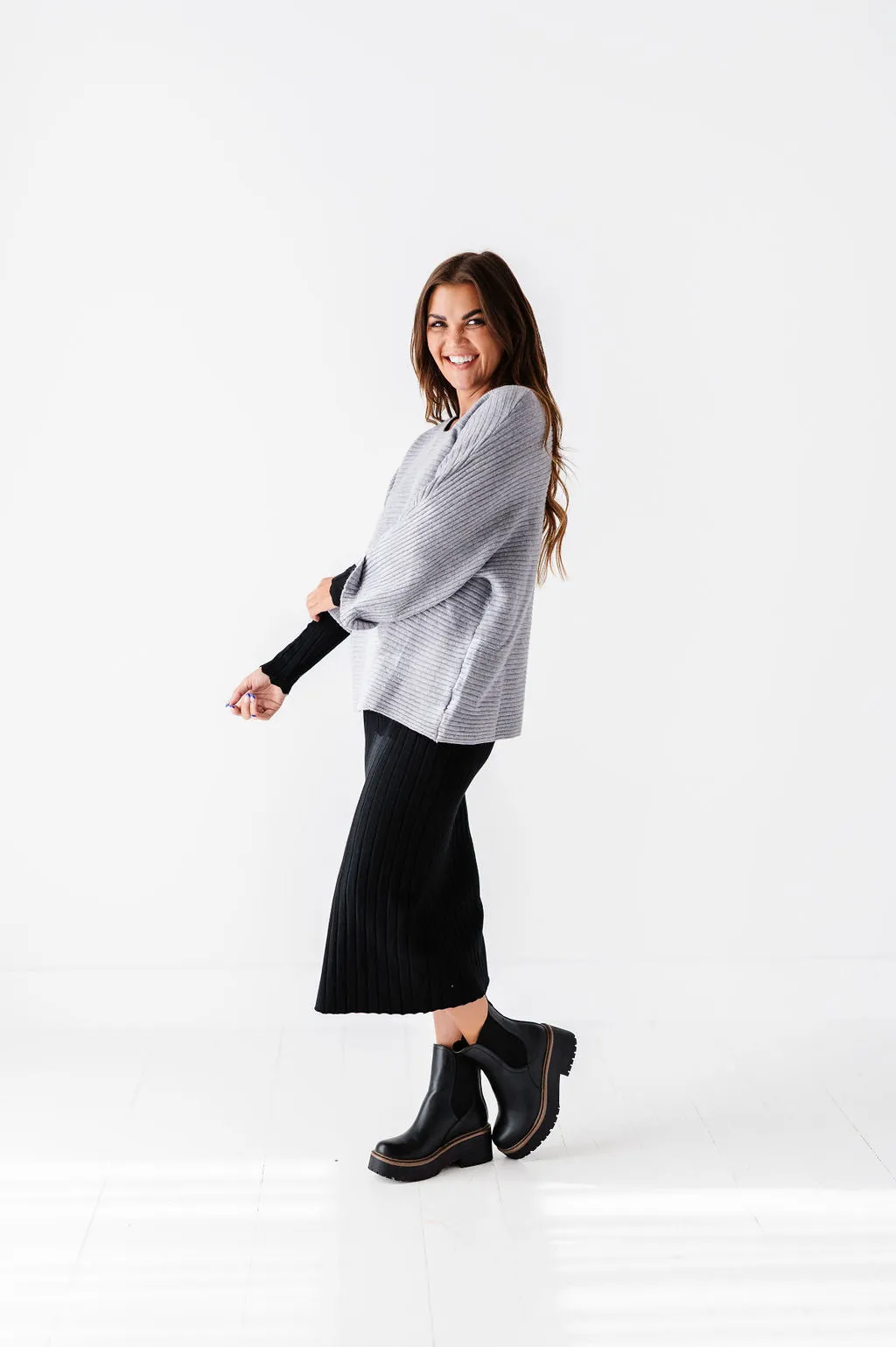 Willow Sweater Dress in Black - Size X-Large & 1X Left