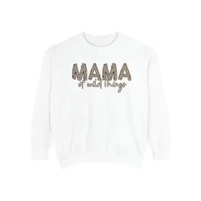 Women’s Comfort Colors Sweatshirt – “MAMA of Wild Things” Leopard Print Design | Cozy and Stylish Mom Pullover