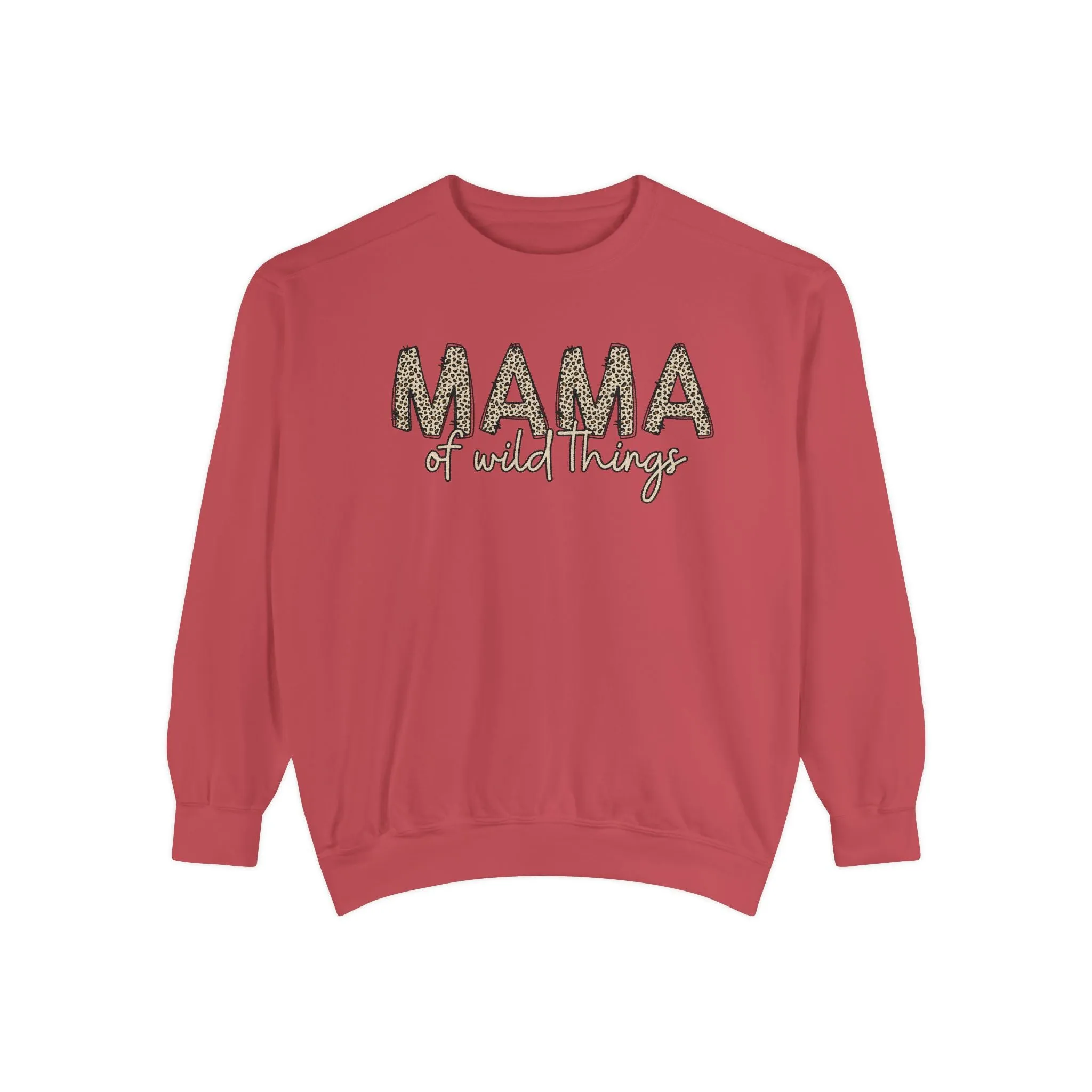 Women’s Comfort Colors Sweatshirt – “MAMA of Wild Things” Leopard Print Design | Cozy and Stylish Mom Pullover