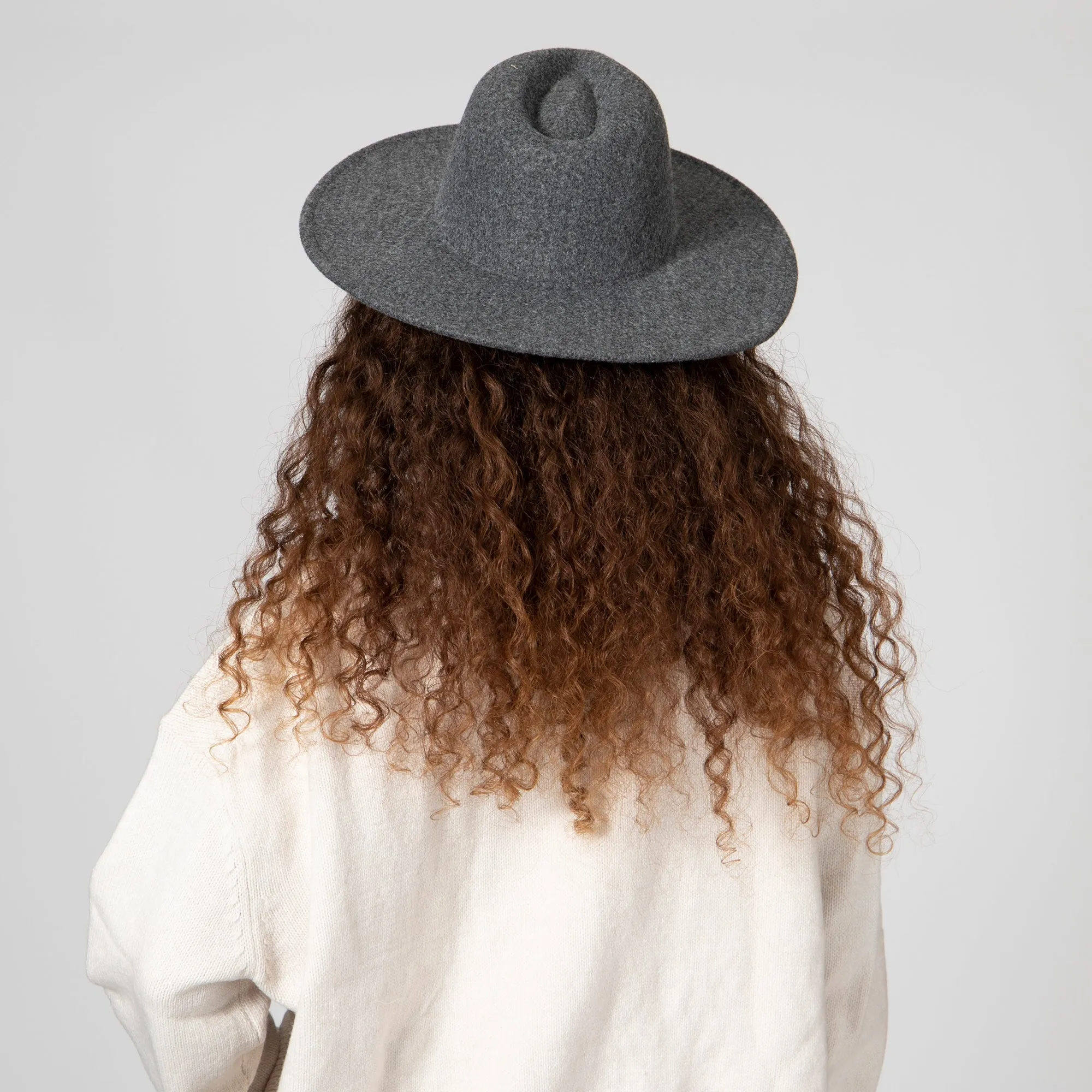 Women's Faux Felt Wide Brim Fedora