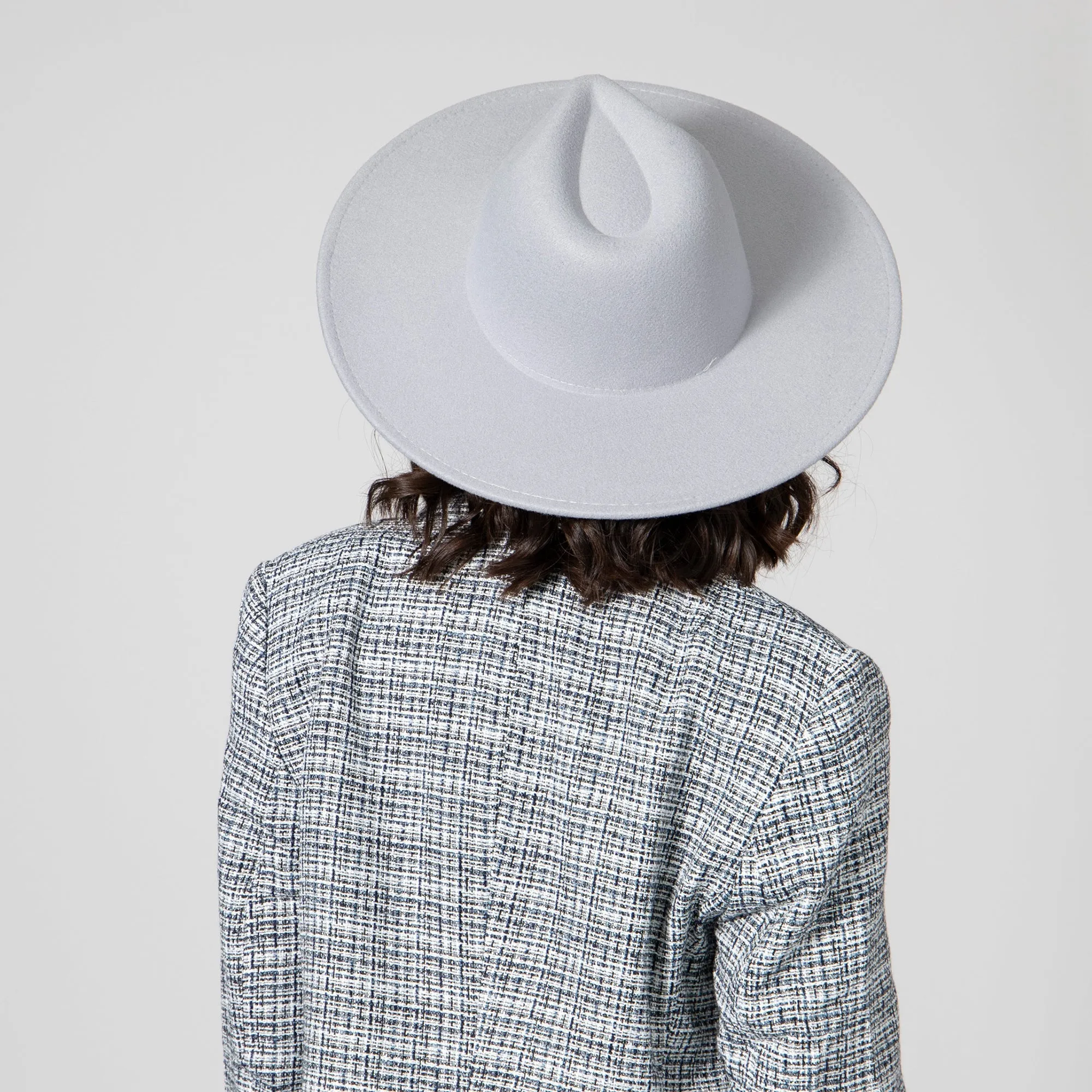 Women's Faux Felt Wide Brim Fedora