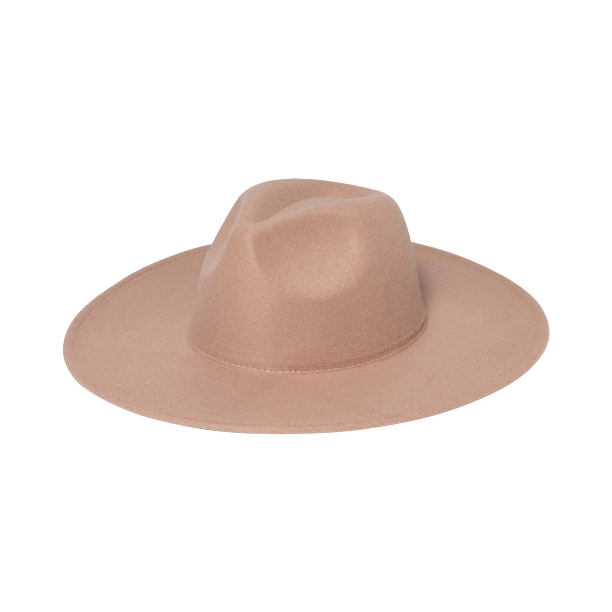 Women's Faux Felt Wide Brim Fedora