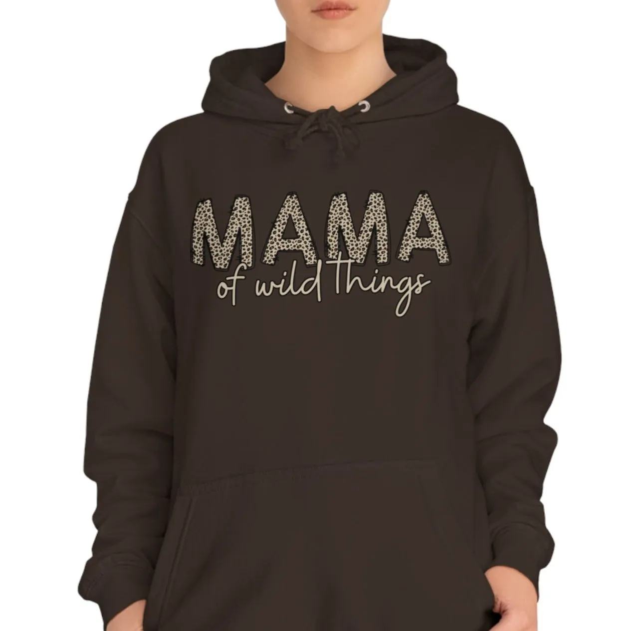 Women's Leopard Print 'MAMA of Wild Things' Hoodie Sweatshirt