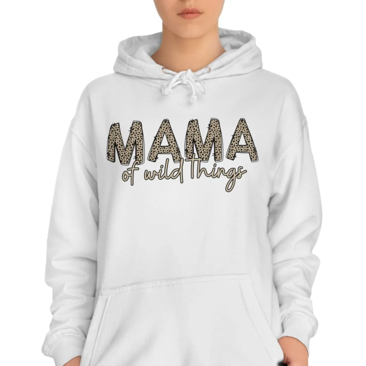 Women's Leopard Print 'MAMA of Wild Things' Hoodie Sweatshirt