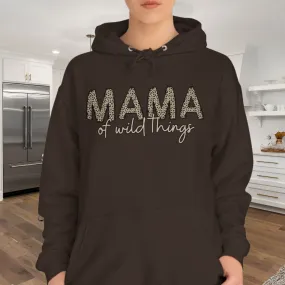 Women's Leopard Print 'MAMA of Wild Things' Hoodie Sweatshirt
