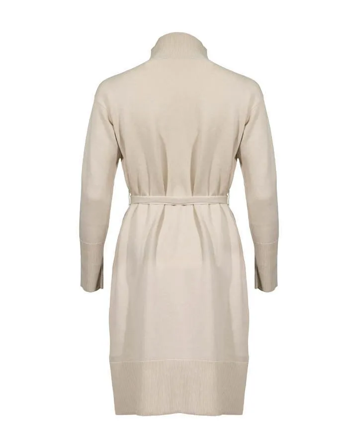 Wool Blend Zip Neck Dress